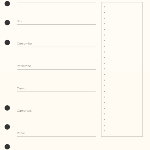 Haftalık Yemek Planı